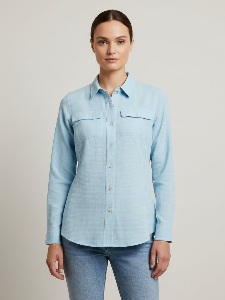 Exofficio Outdoor Buttonup Shirt Xs Light Blue Vented Hiking Top